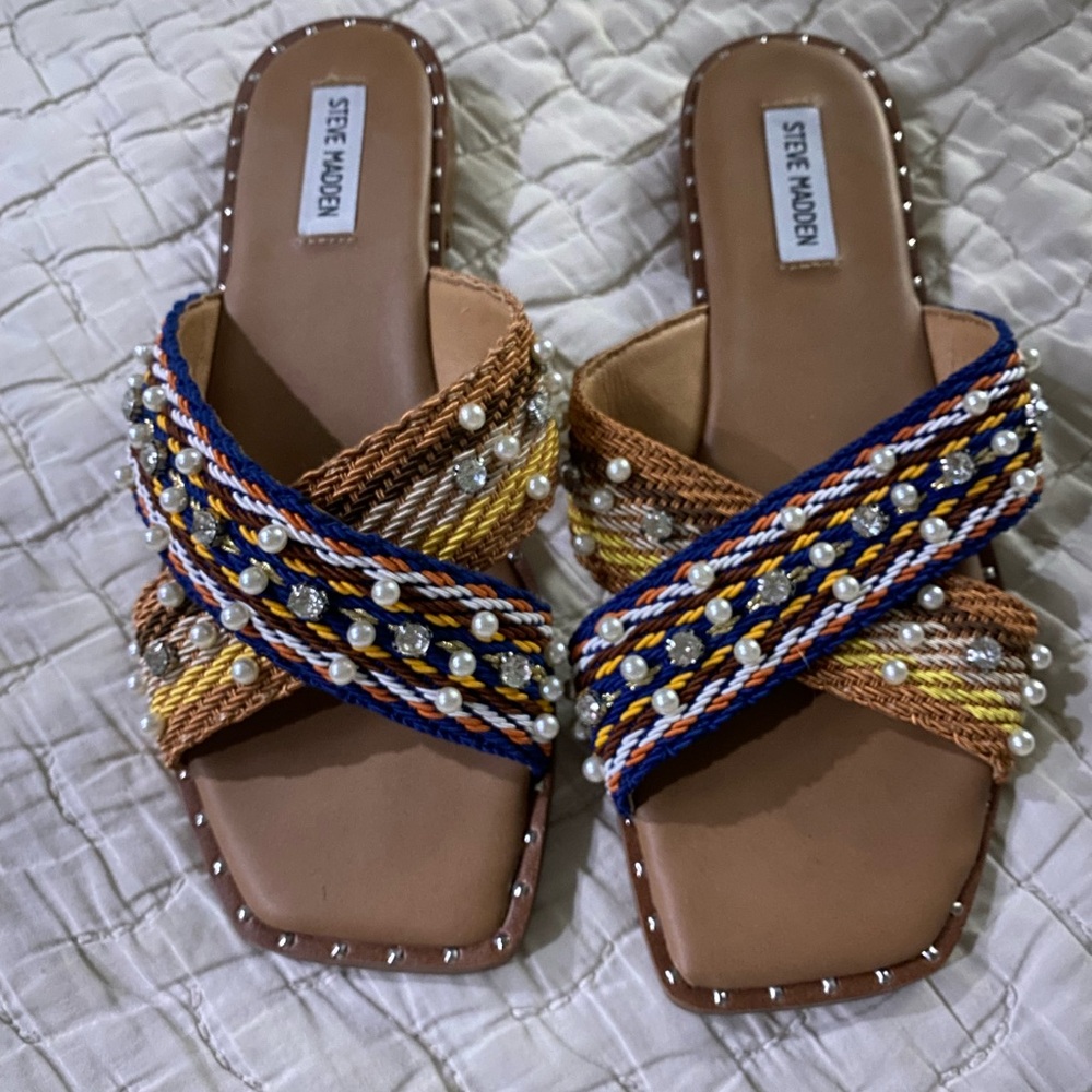 Steve Madden slides brand new never worn size 10